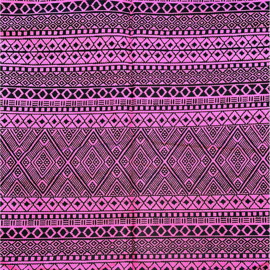 African Print Fabric/ Ankara - Pink, Black 'Koko Treble', YARD or WHOLESALE