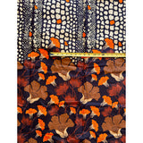 African Print Fabric/ Ankara - Brown, , Beige, Orange 'Fatou’s Garden' Design