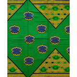 African Print Fabric/ Ankara - Green, Yellow, Navy "Ganizani", Yard or Wholesale