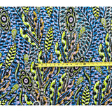 African Print Fabric/ Ankara - Blue, Green, Brown, Black, Shimmering Gold 'Perle Nur’ YARD or WHOLESALE