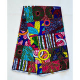 African Print Fabric/Ankara - Pink, Blue, Orange Red, Yellow, Green ‘Charmed' Design, YARD or WHOLESALE