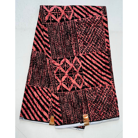 African Print Fabric/ Ankara - Pink, Black, Dark Red ‘Zalika', YARD or WHOLESALE