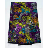 African Print Fabric/ Ankara - Purple, Teal, Orange, Yellow, Black 'Chima Aurora,’ YARD or WHOLESALE