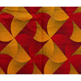 African Print Fabric/ Ankara - Red, Marigold 'Chisa's Mark 2.0' Design, YARD or WHOLESALE