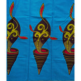 African Print Fabric/ Ankara - Blue, Brown, Green, Red 'Sani Coil', Per Yard or Wholesale
