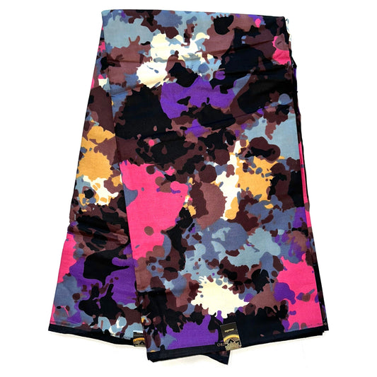 African Print Fabric/ Ankara - Purple, Pink, Brown, Gray, Black ‘Invest In Thyself', YARD or WHOLESALE