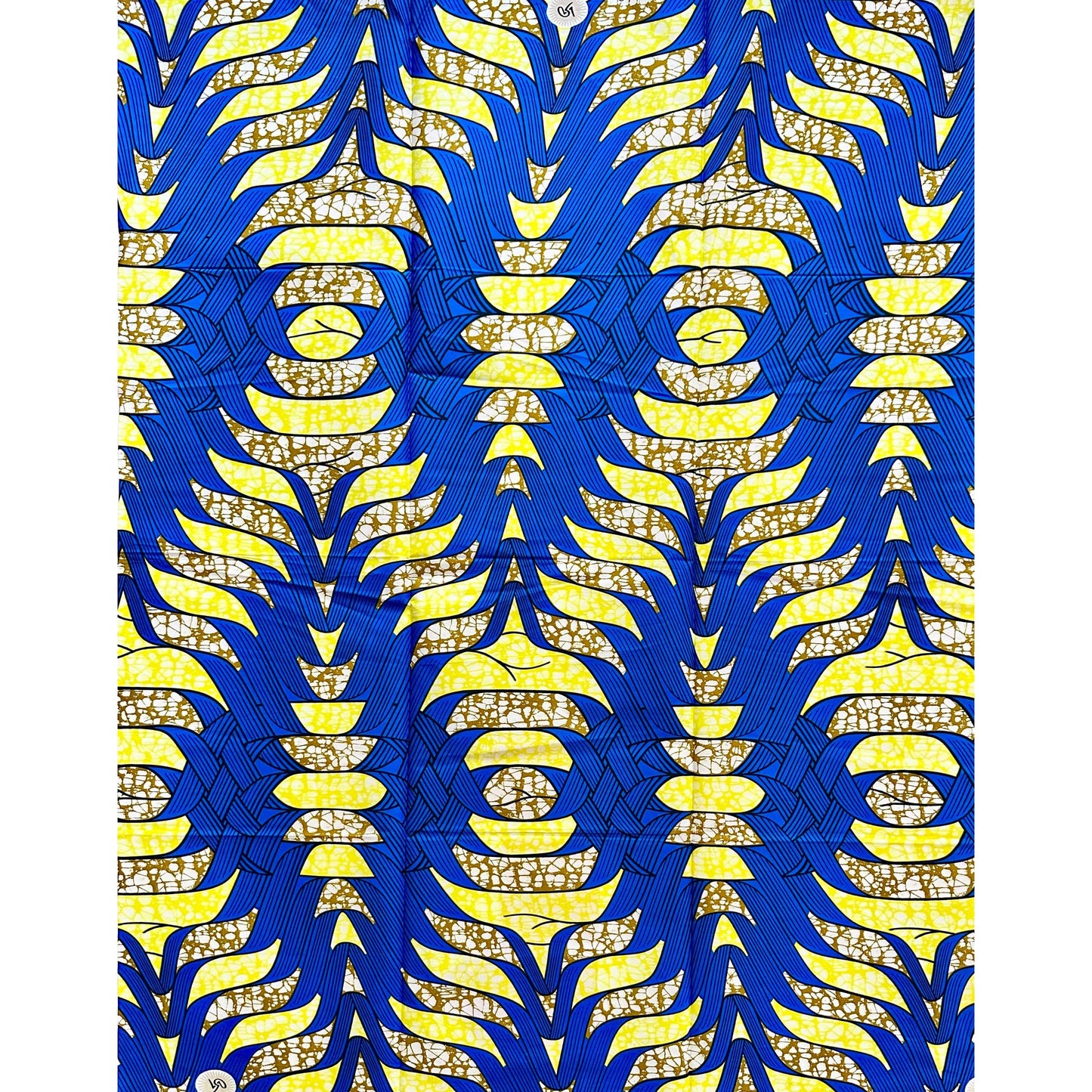 African Print Fabric/ Ankara - Blue, Brown, Yellow 'Duretti Lynx'