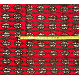 African Print Fabric/ Ankara - Red, Brown ‘Aris,' YARD or WHOLESALE