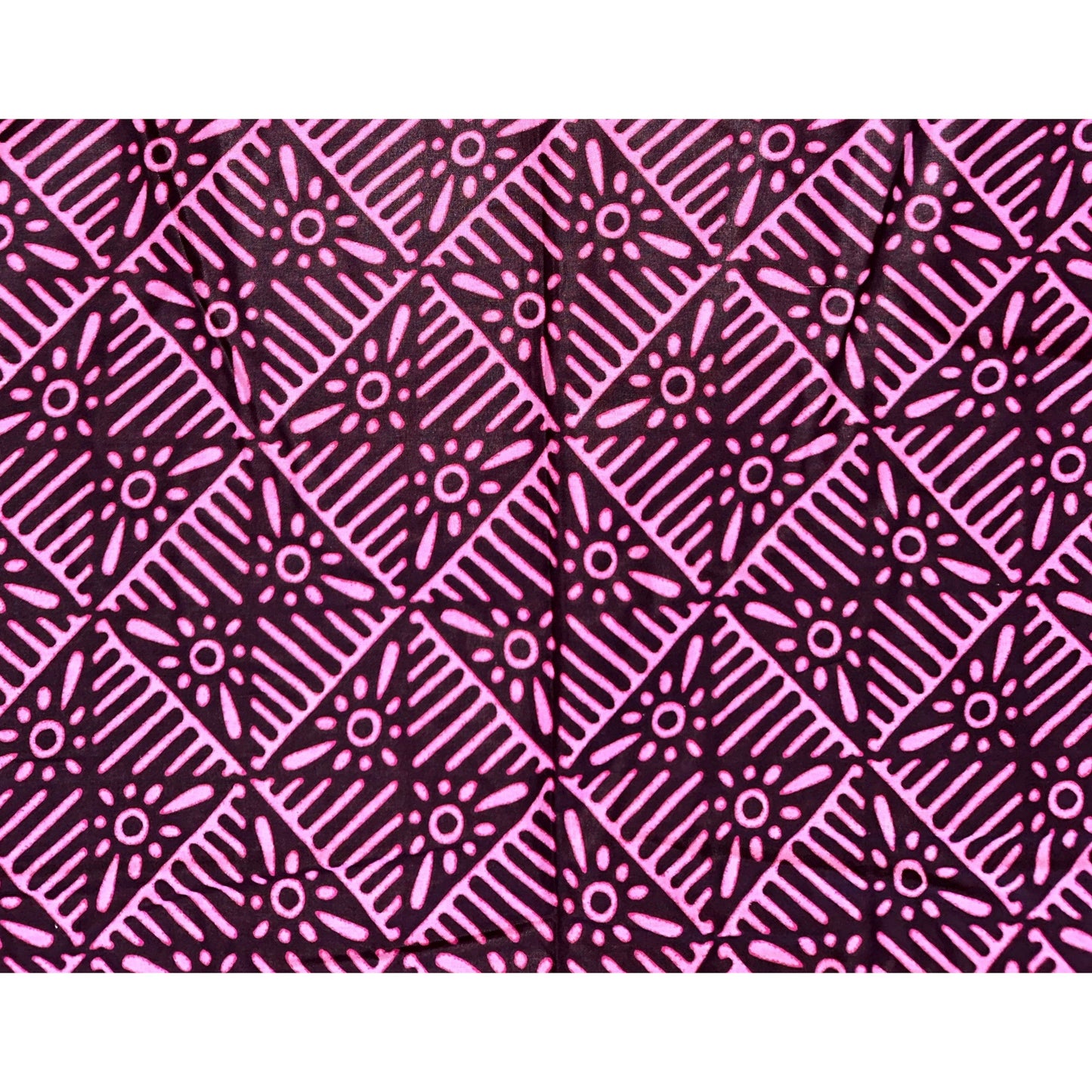 African Print Fabric/Ankara - Brown, Pink 'Kisat', YARD or WHOLESALE