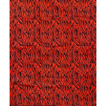 African Print Fabric/ Ankara - Orange, Black 'Tigress' Design, YARD or WHOLESALE