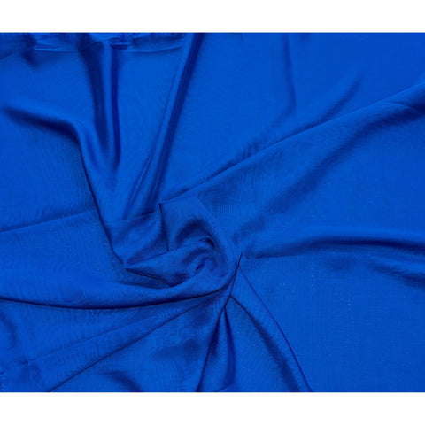 African Print, Chiffon Fabric - Solid Blue, ~2 Yards