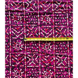 African Print Fabric/ Ankara - Magenta, Red, Black 'Bola Code' Design, YARD or WHOLESALE