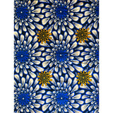 African Print Fabric/ Ankara - Blue, Peach, Caramel 'Petal Shower' Design, YARD or WHOLESALE