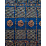 African Print Fabric/ Ankara - Blue, Brown "Youri Nature", YARD or WHOLESALE
