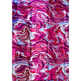 African Print, Satin Fabric - Purple, Dark Red, Pink, Blue "Wasi Whirl", Yard or Wholesale