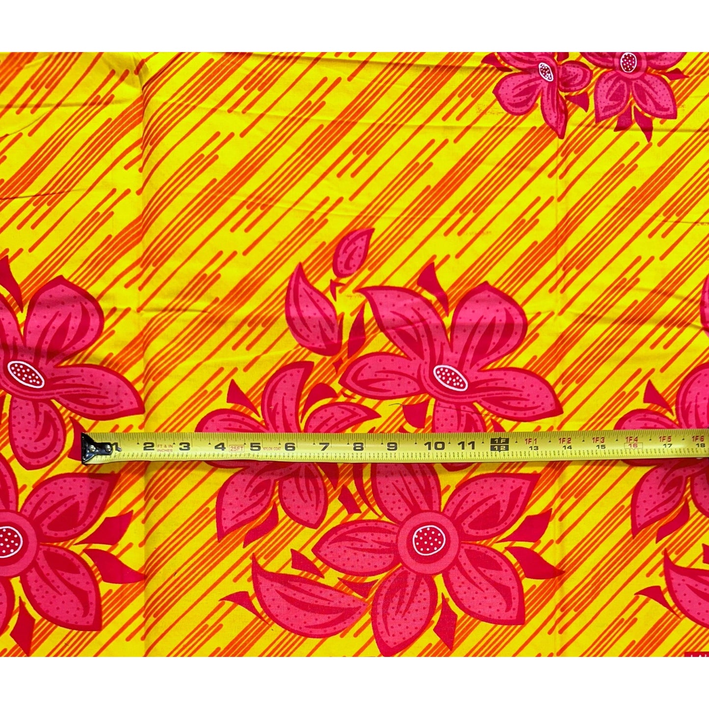 African Print Fabric/ Ankara - Yellow, Pink, Red, Orange "Florally Ekpene" Design, YARD or WHOLESALE