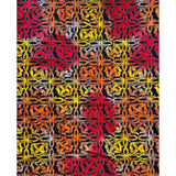 African Print Fabric/ Ankara - Red, Orange, Yellow "Adesuwa Cross", YARD or WHOLESALE