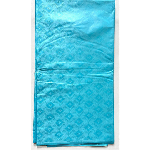 African Bazin (Brocade) Fabric - Baby Blue, Per Yard