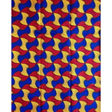 African Print Fabric/ Ankara - Red, Marigold, Blue 'Spinderella', YARD or WHOLESALE