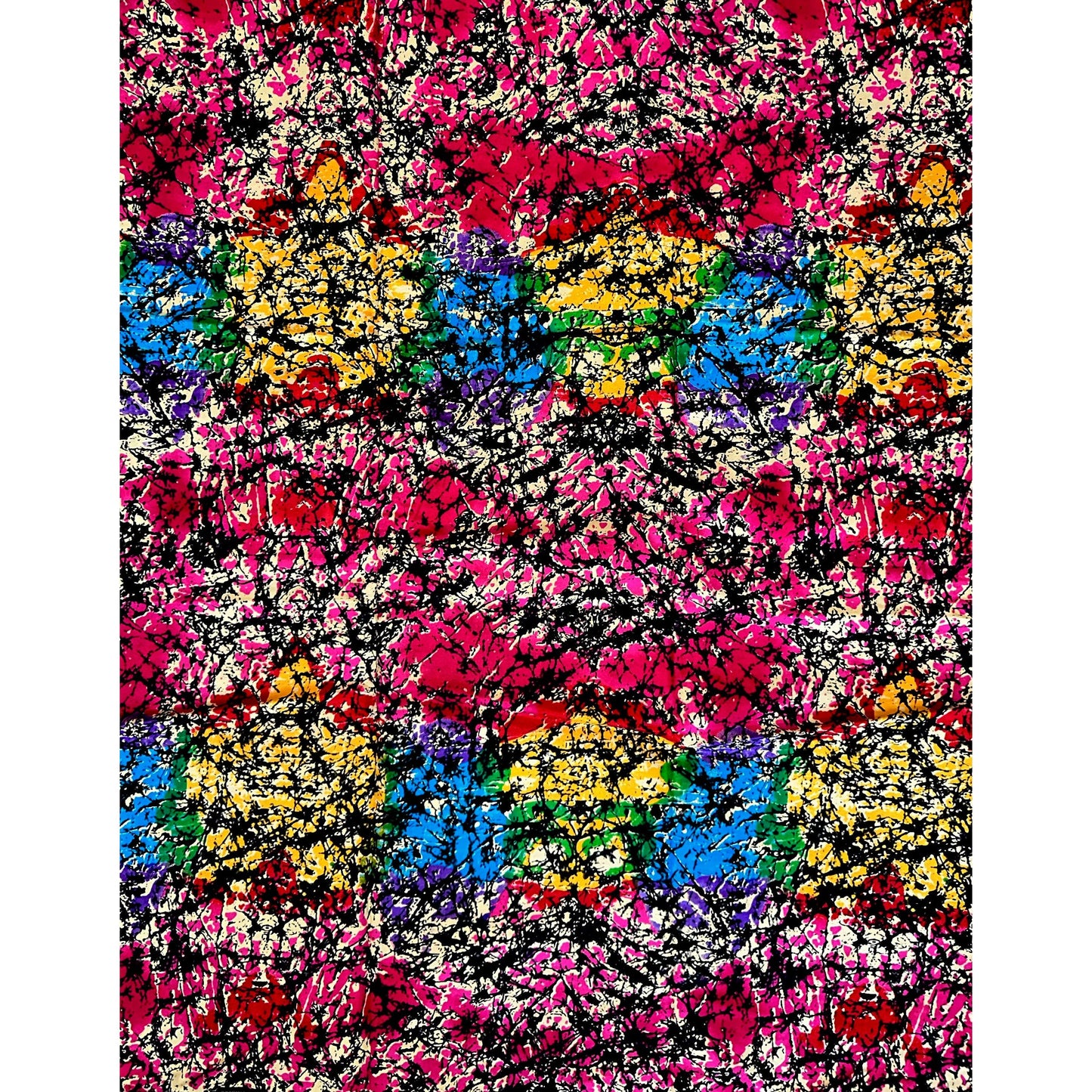 African Print Fabric/ Ankara - Beige, Rainbow 'Issiaka’ YARD or WHOLESALE