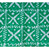 African Print, Chiffon Fabric - Green, White "Naija To The Max", ~2 Yards