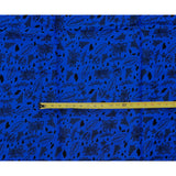 African Print Fabric/ Ankara - Blue, Black 'Garden Sketches' Design, YARD or WHOLESALE