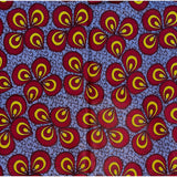 African Print Fabric/ Ankara - Gray, Red, Caramel 'Aria', YARD or WHOLESALE