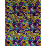 African Print Fabric/ Ankara - Purple, Teal, Orange, Yellow, Black 'Chima Aurora,’ YARD or WHOLESALE