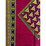 African Print Fabric/ Ankara - Red & Marigold 'Proper Royal 2.0', YARD or WHOLESALE