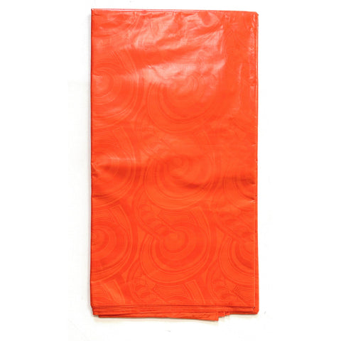 African Bazin (Brocade) Fabric - Orange, Per Yard