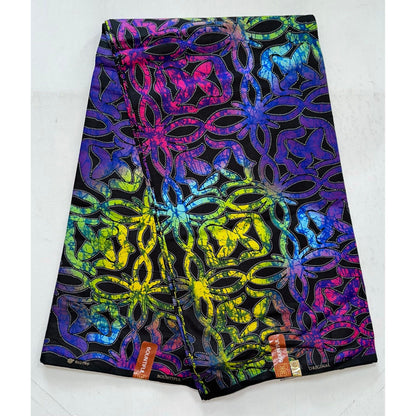 African Print Fabric/ Ankara - Purple Rainbow "Adesuwa Cross", YARD or WHOLESALE