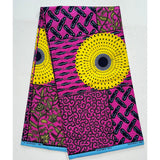 African Print Fabric/ Ankara - Pink, Yellow, Navy “Nana” Design, YARD or WHOLESALE
