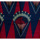 African Print Fabric/ Ankara - Blue, Dark Red, Cream “Taste of Independence”, YARD or WHOLESALE