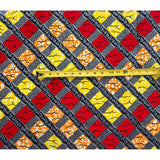 African Print Fabric/ Ankara - Red, Yellow, Orange, Navy ‘Amaya Joyi'
