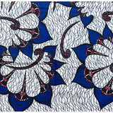 African Print Fabric/ Ankara - White, Blue, Sienna 'Tiphanie Du Jour’ YARD or WHOLESALE
