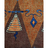 African Print Fabric/ Ankara - Orange, Brown, Blue "Genie In A Bottle", YARD or WHOLESALE