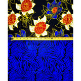 African Print Fabric/ Ankara - Blue, Black, Red, Yellow 'Farwa Remix' Design, YARD or WHOLESALE