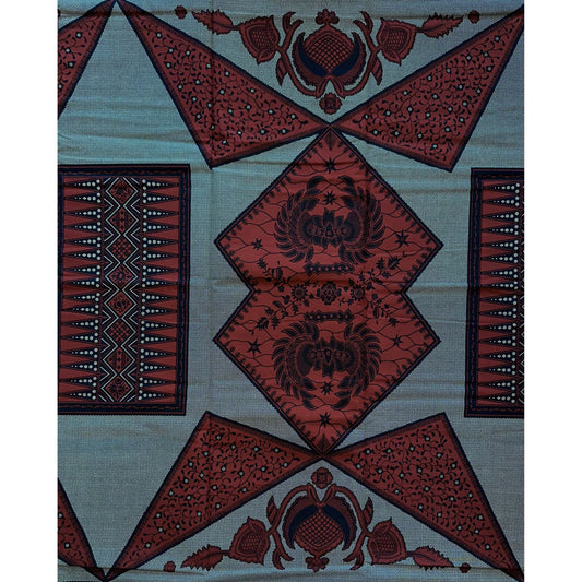 African Print Fabric/ Ankara - Navy, Brown 'Soweto', YARD or WHOLESALE