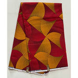 African Print Fabric/ Ankara - Red, Marigold 'Chisa's Mark 2.0' Design, YARD or WHOLESALE