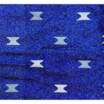 African Fabric/ Woven, Embroidered Kente - Blue, Silver “Naa”, 2 Yards