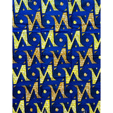 African Print Fabric/ Ankara - Blue, Yellow, Brown 'Nsuukidem' Design, YARD or WHOLESALE