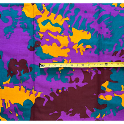 African Print Fabric/ Ankara - Purple, Teal, Marigold, Brown 'Dahra Heat’ YARD or WHOLESALE