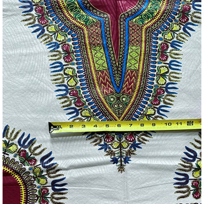African Dashiki Print Fabric/ Ankara - Beautiful Gray & Brown Design, YARD, PANEL or WHOLESALE