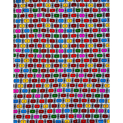 African Print Fabric/ Ankara - Red, Pink, Yellow, Green, Blue 'Kimkim Coola’, Yard or Wholesale