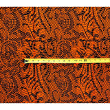 African Print Fabric/ Ankara - Orange, Black "Josette", YARD or WHOLESALE