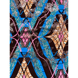 African Print Fabric/Sequined - Ankara: Blue, Pink, Orange ‘Queen Merneith', Yard or Wholesale