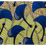 African Print Fabric/ Ankara - Yellow, Blue, Brown 'Kala So Pretty' Design, YARD or WHOLESALE