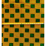 African Print Fabric/Ankara - Green, Marigold, Black 'African Tarot', YARD or WHOLESALE