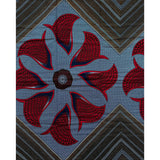 African Fabric/ Ankara - Navy, Red, Brown 'Omossola Blossom,' Design, YARD or WHOLESALE