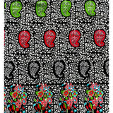 African Print Fabric/ Ankara - Red, Orange, Black, Green "Chalama", YARD or WHOLESALE